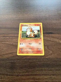 Growlithe 28/102 Uncommon Base Set Unlimited Pokemon - Image 2