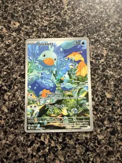 Pokemon TCG Ducklett 109/086 Sv: White Flare Illustration Rare Holo Full Art - Image 1