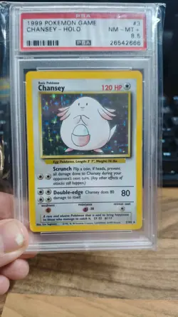 Pokemon Chansey Base Set Unlimited Holo Rare #3 PSA 8.5 RARE LOW POP - Image 1