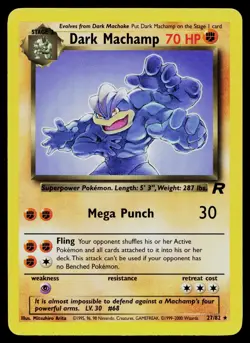 DARK MACHAMP 27/82 RARE TEAM ROCKET POKEMON UNLIMITED LP - Image 1