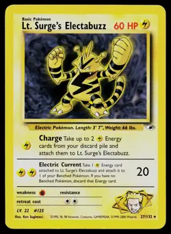 LT. SURGE'S ELECTABUZZ 27/132 RARE GYM HEROES POKEMON UNLIMITED MP - Image 1