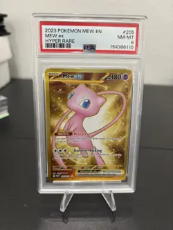 2023 POKEMON MEW EN-151 HYPER RARE #205 MEW EX PSA 8 - Image 1