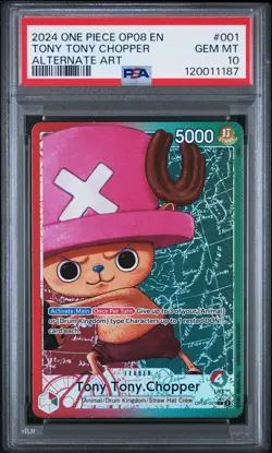 One Piece Tony Tony Chopper OP08-001 Two Legends Alt Art Leader Psa 10 - Image 2