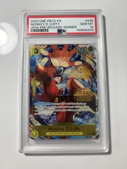 PSA 10 Gem Mint Luffy Pre Release Winner 2023 P-036 OP04 Event English One Piece - Image 1