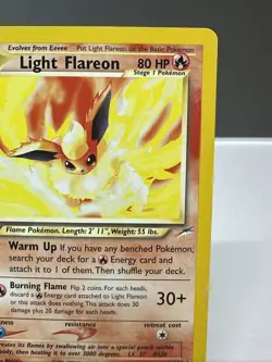 Light Flareon 46/105 Neo Destiny 1st Edition 2000 Pokemon MP - Image 3