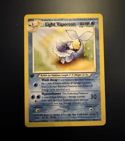 Pokemon TCG Neo Destiny 1st Ed Light Vaporeon 52/105 Uncommon Reg 80 HP Eng - Image 1