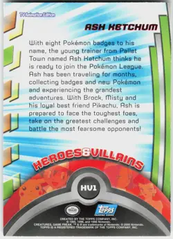 Ash Ketchum Foil #118 Topps Blue Logo Series 2 Pokemon NM - Image 3