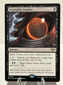 Insatiable Avarice 91 R Outlaws of Thunder Junction NM MTG - Image 1