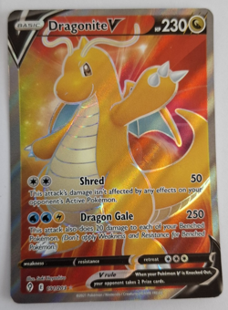 Pokemon Card Dragonite V Full Art (191/203) From Evolving Skies Expansion Set - Image 1