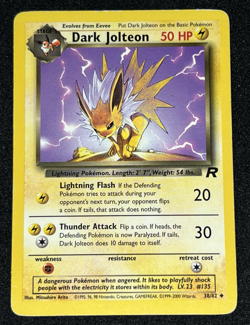 Dark Jolteon 38/82 Team Rocket WOTC Uncommon Pokemon Card MP - Image 1