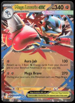 Mega Lucario ex 113/217 Double Rare Ascended Heroes Pokemon Holo Near Mint - Image 1