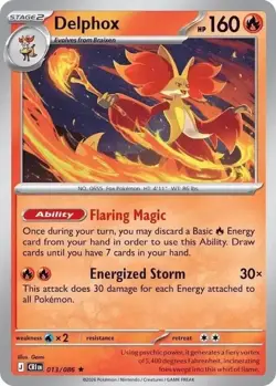 Pokemon - Chaos Rising - Reverse Holo - Delphox - 013/086 - Image 1