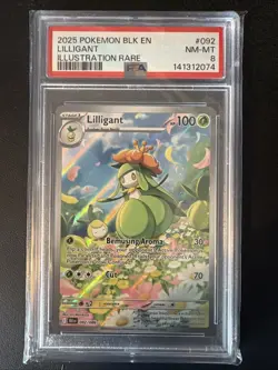 Pokemon Lilligant Illustration Black Bolt, Rare Card 92/86 PSA 8 - Image 1
