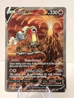 Entei v GG36/GG70 Crown Zenith Galarian Gallery Holo Rare Pokemon TCG Card - Image 1