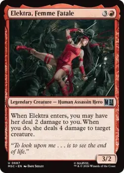 ~ Elektra, Femme Fatale ~ NM ~ Commander: Marvel Super Heroes ~ MTG ~ - Image 1