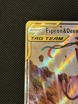 Espeon & Deoxys GX SM240 Tag Team Promo Sun & Moon Pokemon Card NM-LP - Image 4