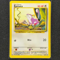 Rattata - 61/102 - Common - Base Set - Pokemon Card - MP - Image 1