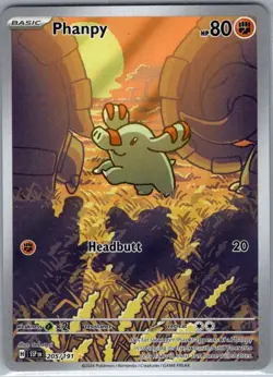 Phanpy 205/191 SV08: Surging Sparks - Pokemon Card - NM - Image 1