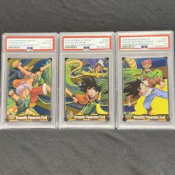 PSA 10 Sequential 3 Card Set Dragon Ball x One Piece Morinaga 40th Luffy Goku - Image 1