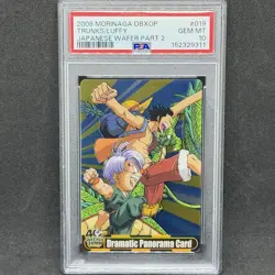 PSA 10 Sequential 3 Card Set Dragon Ball x One Piece Morinaga 40th Luffy Goku - Image 3