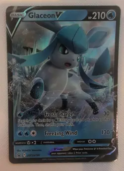 Pokemon Glaceon v SWSH196 Ultra Rare Holo Black Star Promo Card - Image 1