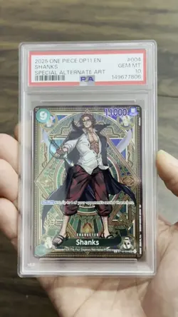 2025 One Piece OP11 EN Special Alternate Art #004 Shanks PSA 10 GEM MINT - Image 2