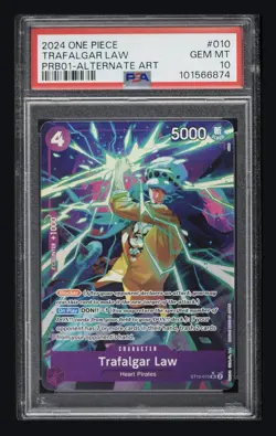 2024 Trafalgar Law ST10-010 Alt Art Foil Premium Booster One Piece PSA 10 - Image 1