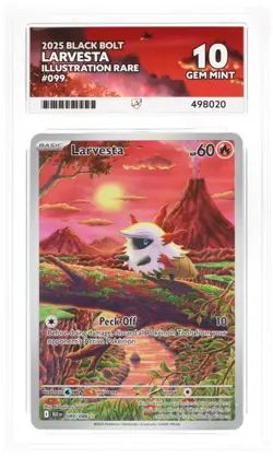 ACE 10 - Pokemon TCG Larvesta Illustration Rare - Black Bolt - 099/086 - Image 1