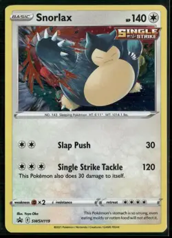 Pokemon - Snorlax SWSH119 Promo Cosmos Holo NM - Image 1
