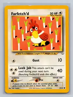 Farfetch'd 43/64 Common Neo Revelation Pokemon Unlimited Lightly Played - Image 1