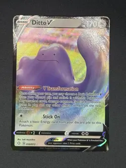 Pokemon TCG Ditto v Shining Fates Holo Ultra Rare Card 050/072 NM - Image 1