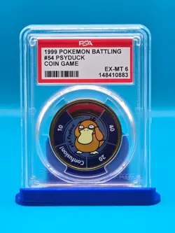 PSA 6 - 1999 POKEMON BATTLING COIN GAME 54 PSYDUCK - Image 1