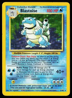 Blastoise 2/102 Holo Rare Base Set Unlimited Pokemon Card - Image 1