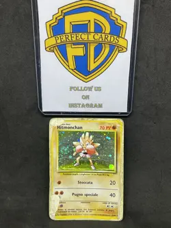 POKEMON SET BASE UNLIMITED HITMONCHAN HOLO 7/102 DMG - Image 1