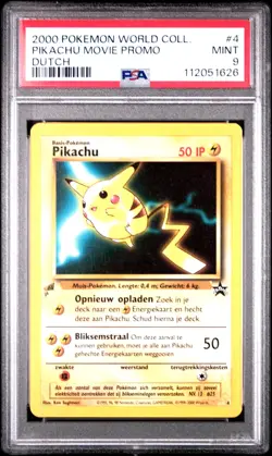 Pikachu Movie Promo 4 Dutch Pikachu World Collection Pokemon PSA 9 - Image 1