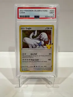 2021 Pokemon Celebrations Lugia 022/025 Holo 25th Anniversary PSA 9 Mint - Image 1