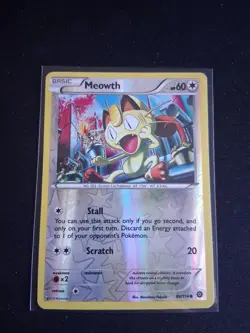 Meowth 88/114 Common Steam Siege Pokemon Reverse Holo Lightly Played - Image 1
