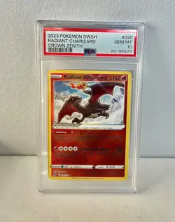 2023 Pokemon SWSH Crown Zenith Radiant Charizard #020/159 PSA 10 GEM MINT - Image 1