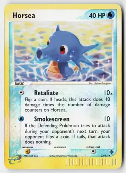 Pokemon Horsea - 33/97 - Uncommon Dragon Reverse Holo LP - Image 1