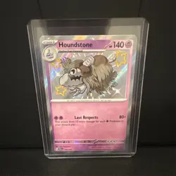 Pokemon Houndstone Shiny Rare 168/091 SV: Paldean Fates Holo Stage 1 140 HP - Image 1