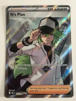 Pokemon TCG Black Bolt Full Art N's Plan 163/086 Near Mint - Image 1