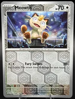 Pokemon TCG – Meowth - 048/064 -,Shrouded Fable – Reverse Foil - Image 1