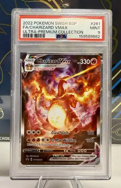 PSA 9 2022 Pokemon SWSH Ultra Premium Black Star Promo Charizard VMAX #261 - Image 1