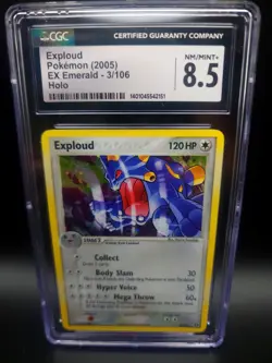 The Pokemon Company Exploud 3/106 Emerald Holo Rare ENG CGC 8.5 2005 - Image 1