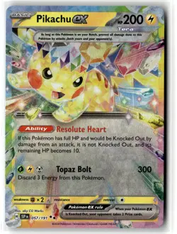 Pikachu ex 057/191 Double Rare Surging Sparks Pokemon Holo Near Mint - Image 1