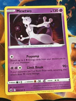 C243 POKEMON TCG CROWN ZENITH MEWTWO #059 NM-M HOLO - Image 1