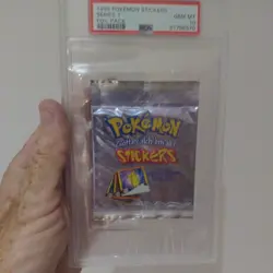 999 Pokemon stickers series 1 foil pack PSA 10 - Image 1