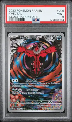 Pokemon TCG Paradox Rift: Yveltal 205/182 PSA 9 - Image 1