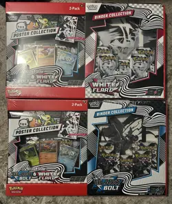 Pokemon TCG Black Bolt & White Flare Binder And Unova Poster Collection lot of 2 - Image 1