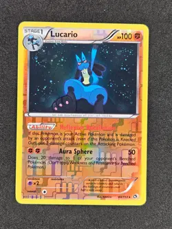 Lucario Reverse Holo 80/113 2013 Legendary Treasures Pokemon Card MP+ - Image 1